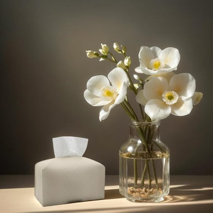 Rectangular PU Leather Tissue Box Holder Case