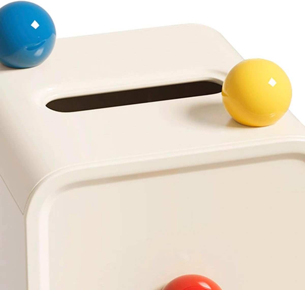 1PC Cream Style Tissue Box with Lid and Colourful Balls