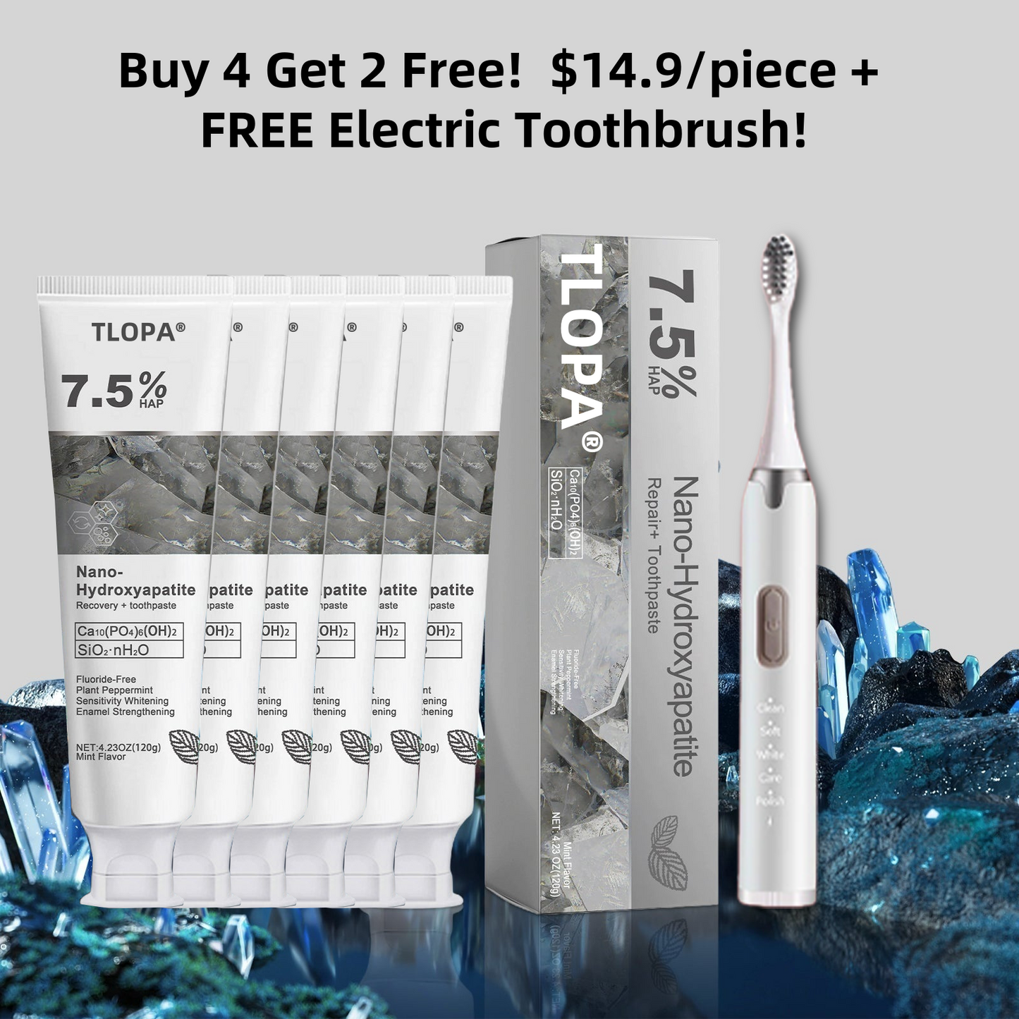 🔥 Final Day 50% OFF 🔥- Official Store💎 Fluoride-Free Hydroxyapatite Toothpaste