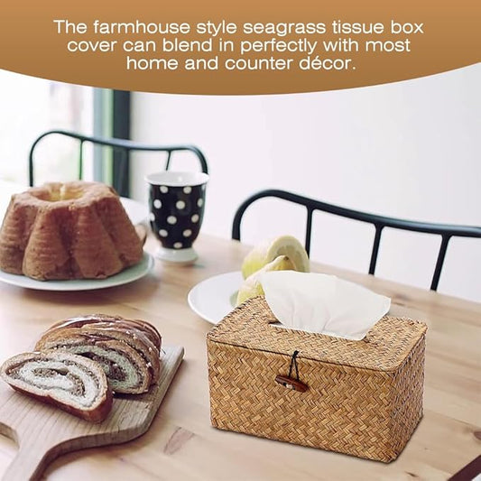 Seagrass Woven Facial Tissue Dispenser