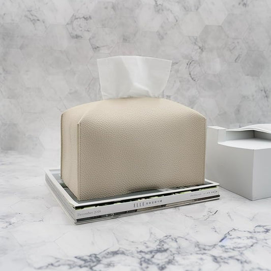 Rectangular PU Leather Tissue Box Holder Case