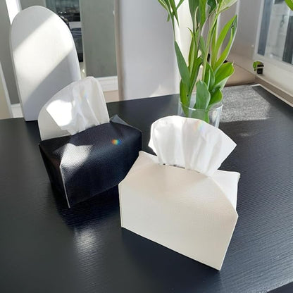 Rectangular PU Leather Tissue Box Holder Case