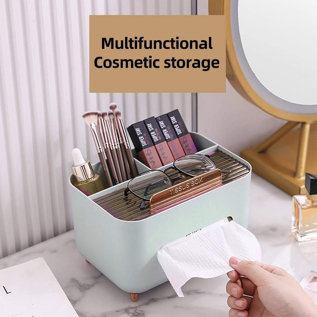 Multifunctional Desk Organizer Tissue Box