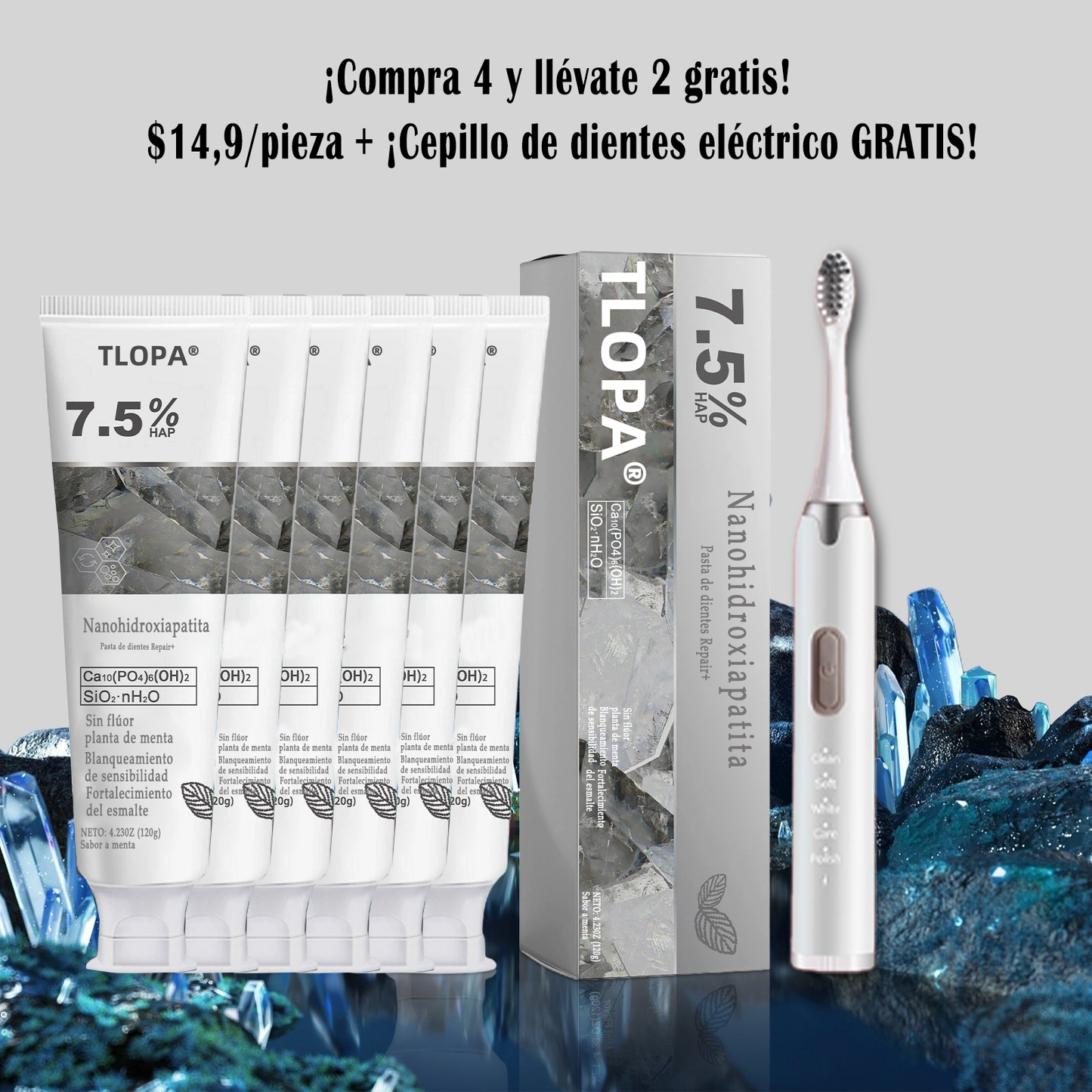 🔥Último día 50% de descuento 🔥- Tienda oficial💎 Pasta dental con hidroxiapatita sin flúor