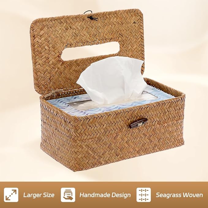 Seagrass Woven Facial Tissue Dispenser