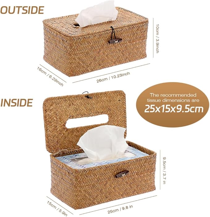 Seagrass Woven Facial Tissue Dispenser