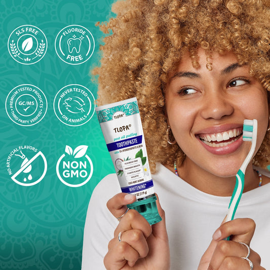 TLOPA® Coconut Mint Fluoride-Free Hydroxyapatite Whitening Toothpaste